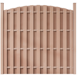 Panel ogrodzeniowy z WPC, zaokrąglony, brązowy