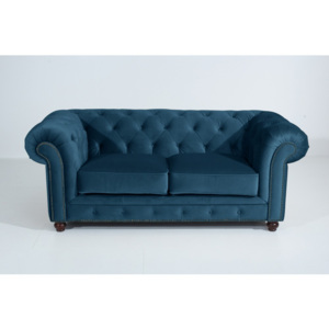 Niebieska sofa dwuosobowa Max Winzer Orleans Velvet