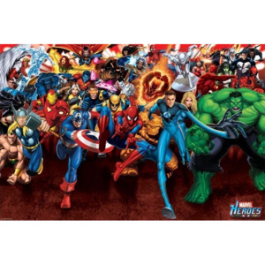 Plakat, Obraz Marvel Heroes - attack, (91,5 x 61 cm)