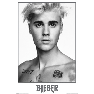Plakat, Obraz Justin Bieber - Bieber Black and White, (61 x 91,5 cm)