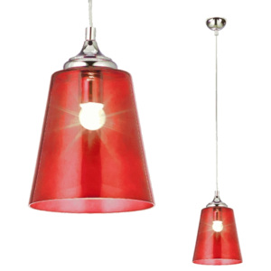 LAMPA wisząca LIRANO 334 1pł szklana OPRAWA orientalny ZWIS nowoczesny retro czerwony