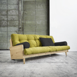 Sofa rozkładana Karup Indie Natural/Avocado Green/Dark Grey