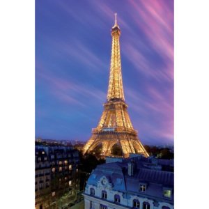Plakat, Obraz Eiffel tower - at dusk, (61 x 91,5 cm)