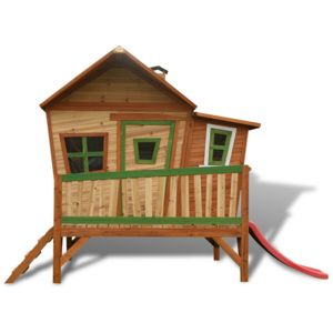 AXI Drewniany domek do zabaw dla dzieci ze zjeżdżalnią Emma