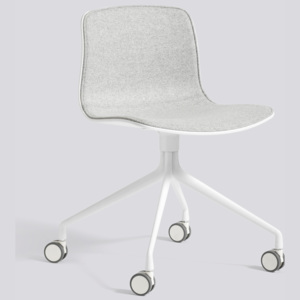 HAY krzesło ABOUT - AAC14 tapicerowany przód, białe aluminium