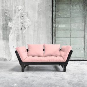 Sofa rozkładana Karup Beat Black/Pink Peonie