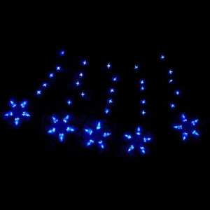 Lampki świąteczne 100 LED niebieskie gwiazdki