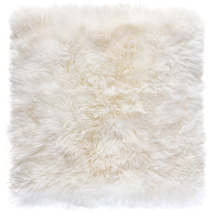 Biały dywan kwadratowy z owczej wełny Royal Dream Zealand , 70x70 cm
