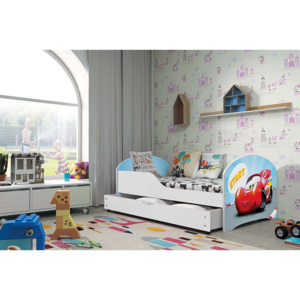 Łóżko dla dzieci pojedyncze jednoosobowe z materacem – Timi – Białe