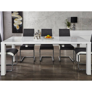 Biały, nowoczesny rozkładany stół LUCENTE 120-200 cm