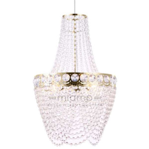 Pałacowy ŻYRANDOL wiszący PERSEO 31-57488 Candellux kryształowa LAMPA zwis OPRAWA glamour złota