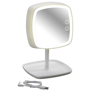 Białe lusterko stołowe i lampa w jednym Wenko Cosmetic Mirror