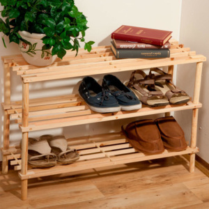 Drewniana półka na buty 3 poziomy