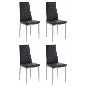 Zestaw 4 czarnych krzeseł Støraa Barak