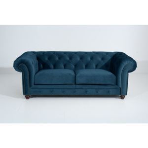 Niebieska sofa trzyosobowa Max Winzer Orleans Velvet