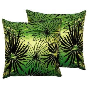 Jahu Poszewka na poduszkę Basic Kwiaty zielony, 40 x 40 cm, 2 szt