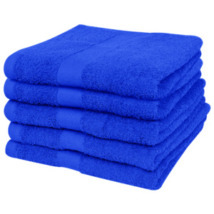 Ręczniki, 5 szt., bawełna, 500 g/m², 70x140 cm, szafirowe