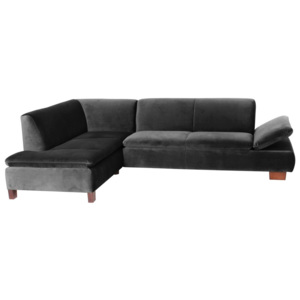 Czarna sofa narożna lewostronna z regulowanym podłokietnikiem Max Winzer Terrence Williams