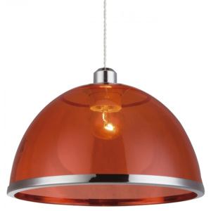 GLOBO Lampa wisząca CARLO Globo styl nowoczesny, metal chromowany, akryl, plastik czerwony (151840)