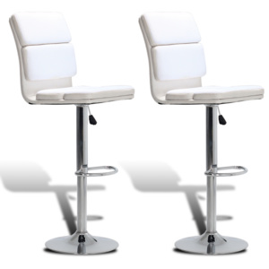 VidaXL Krzesła barowe obrotowe z wysokim oparciem 2 szt. białe