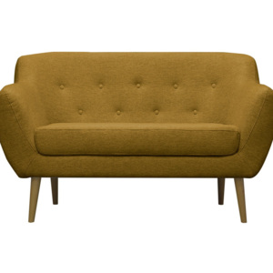 Żółta sofa 2-osobowa z jasnymi nogami Mazzini Sofas Sicile