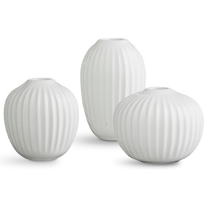 Zestaw 3 białych wazonów Kähler Design Hammershoi Miniature