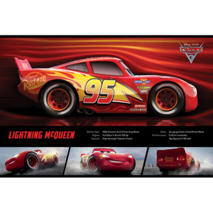 Plakat, Obraz Auta 3 - Lightning McQueen Stats, (91,5 x 61 cm)