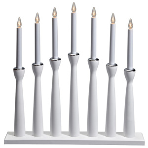 Biały świecznik drewniany LED Markslöjd Maseskar