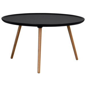 Czarny stolik z drewna dębowego Folke Dellingr, ⌀ 80 cm