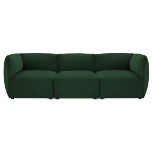 Malachitowa 3-osobowa sofa modułowa Vivonita Velvet Cube