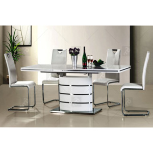 Komplet - stół Fano + 4 krzesła H-790 biel