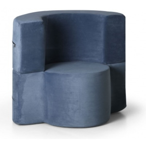 Fotel rozkładany SOFTY, niebieski