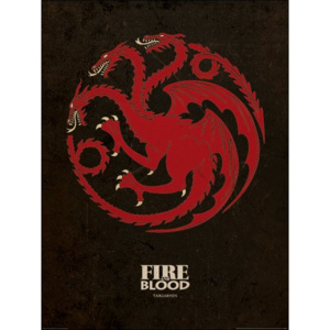 Reprodukcja Gra o tron - Game of Thrones - Targaryen, (60 x 80 cm)