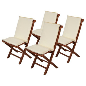 4 x poduszki na krzesła ogrodowe - Kremowe