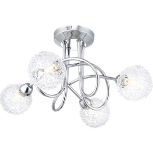 Lampa przysufitowa ORINA IV Globo styl nowoczesny, chrom, aluminium, szkło, chrom, srebrny 56624-4D