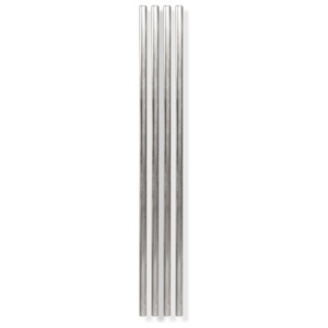 Zestaw 4 srebrnych słomek metalowych W&P Design, długość 25,4 cm