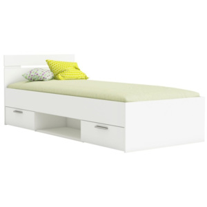 Białe łóżko z 2 szufladami Michigan, 160 x 200 cm