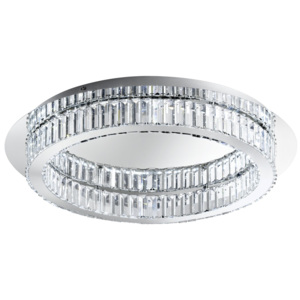 Lampa przysufitowa LED CORLIANO Eglo styl glamour, kryształ, stal szlachetna, kryształ