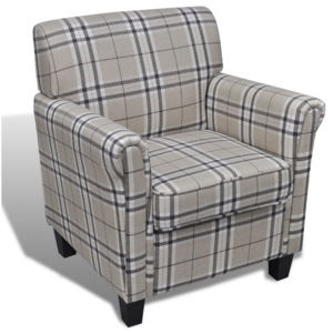 Fotel materiałowy z poduchą na siedzisku, kremowy