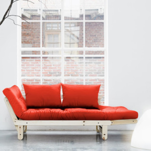 Sofa rozkładana Karup Beat Natural/Red