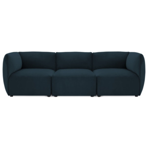 Granatowa 3-osobowa sofa modułowa Vivonita Velvet Cube