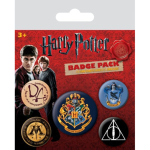 Plakietki zestaw Harry Potter - Hogwarts