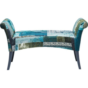 Niebieska ławka tapicerowana Kare Design Motley