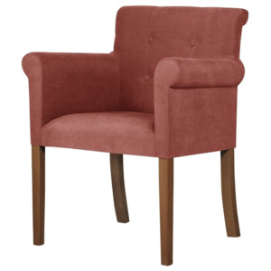 Brzoskwiniowe krzesło z ciemnobrązowymi nogami Ted Lapidus Maison Flacon