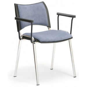 Krzesła konferencyjne SMART - chromowane nogi, z podłokietnikami