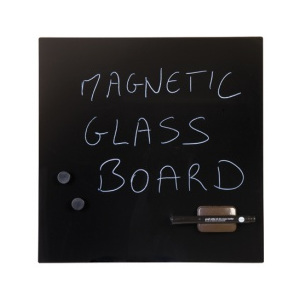 Szklana tablica do pisania, czarna, 480x480 mm