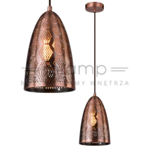 Orientalna LAMPA wisząca SFINKS 31-43313 Candellux ażurowa OPRAWA metalowa ZWIS marokański kropla łezka z wzorkami miedziana