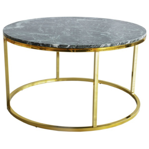 Zielony stolik marmurowy z konstrukcją w kolorze złota RGE Accent, ⌀ 85 cm