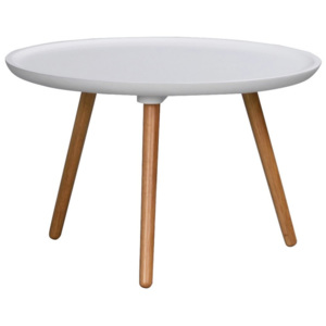 Biały stolik z drewna dębowego Folke Dellingr, ⌀ 55 cm