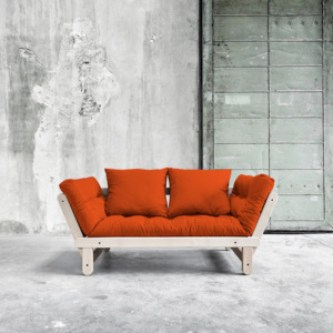 Sofa rozkładana Beat Beech/Orange